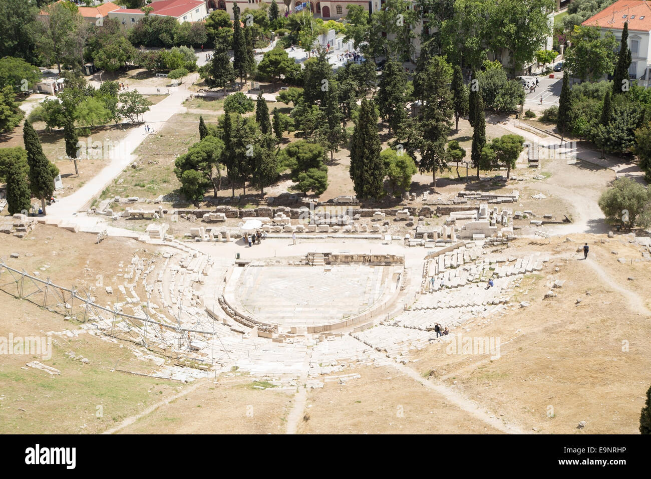 Amphitheater at Acropolis hill, Athens Stock Photo