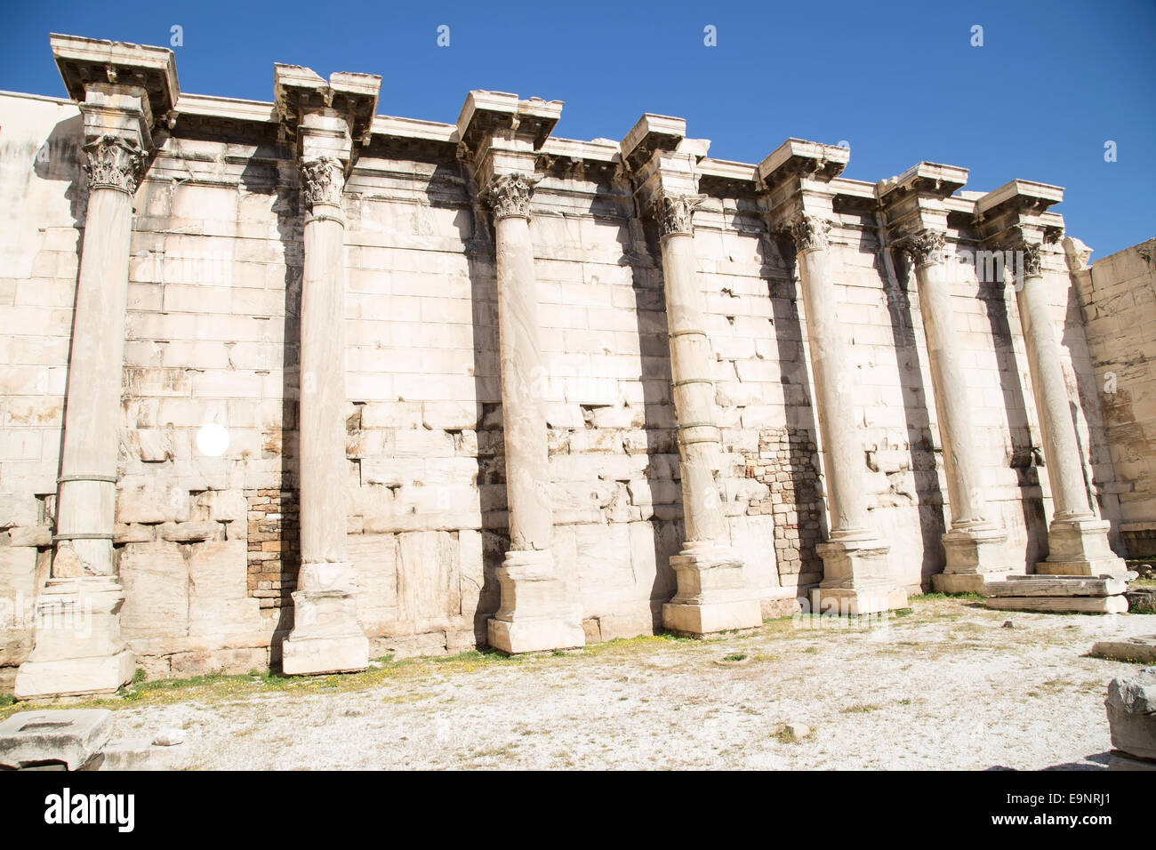 Remains of Hadrian Library in Athens Stock Photo