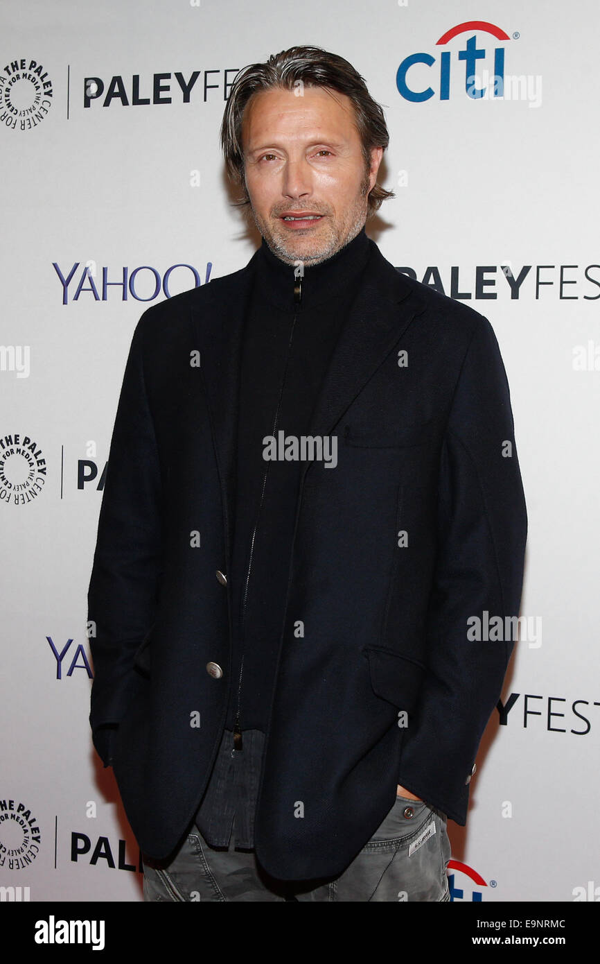 Mads Mikkelsen attends PaleyFest NY 2014 for "Hannibal" at The Paley Center for Media on October 18, 2014 in New York City. Stock Photo