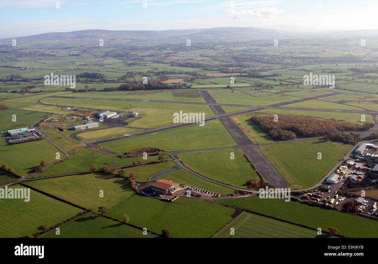 aerial view of Carlisle Lake District Airport in Cumbria, UK Stock