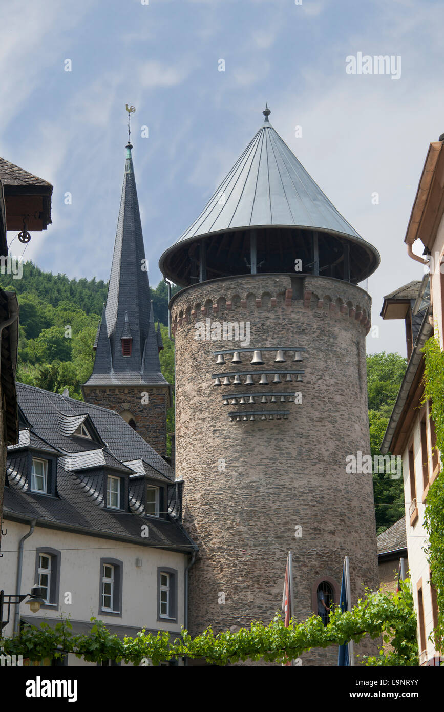 Trarbach Old City White Tower Traben-Trarbach Moselle Valley Germany Stock Photo