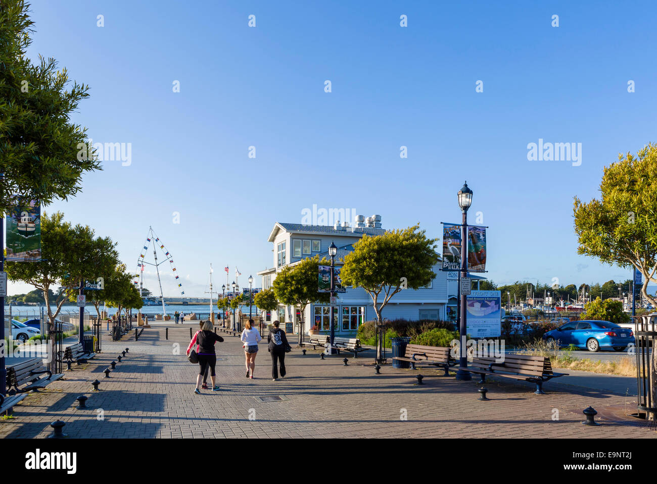 The waterfront looking towards the Boardwalk in downtown Eureka in the late afternoon, Humboldt