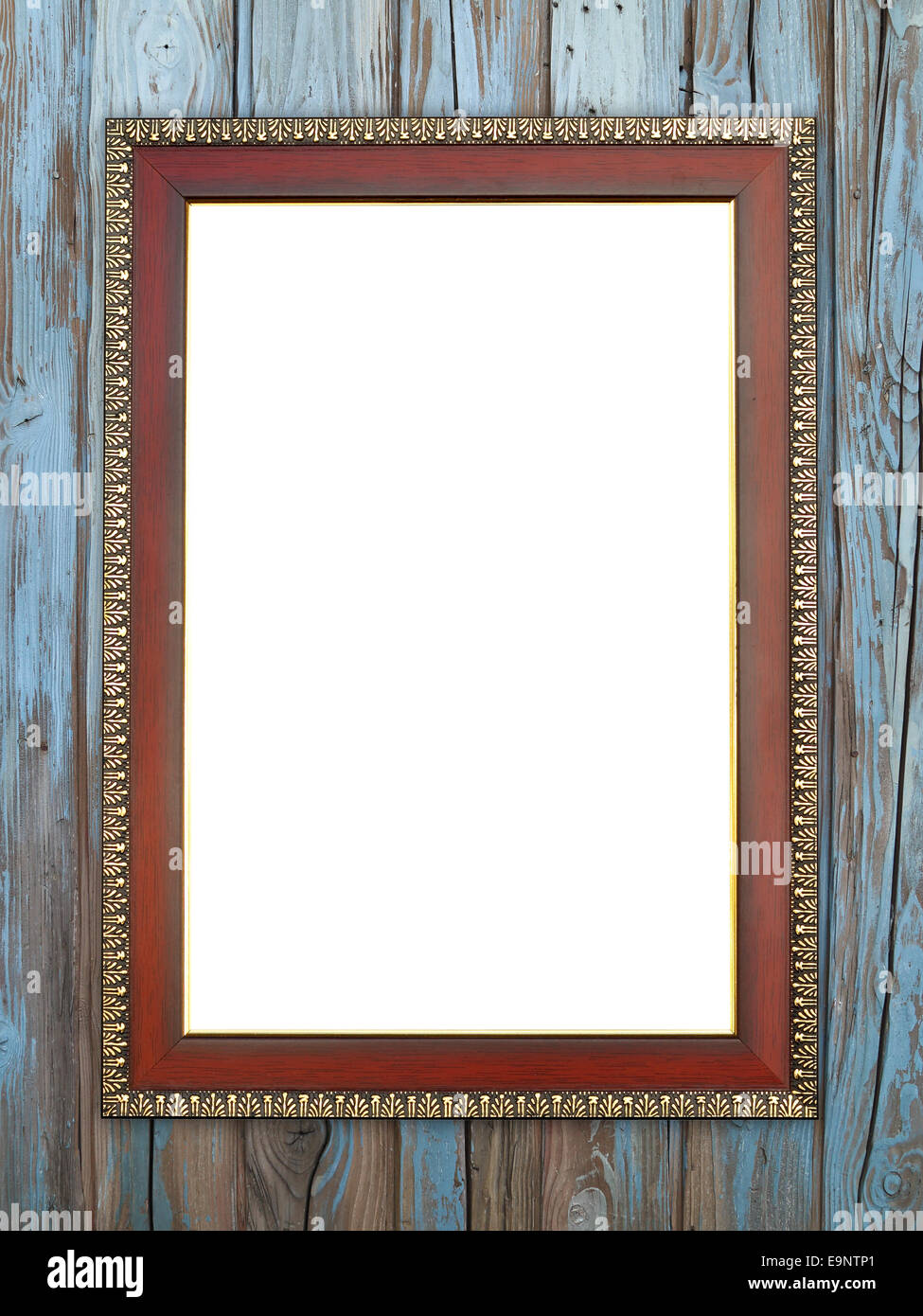 blank wood frame on wood wall background Stock Photo - Alamy