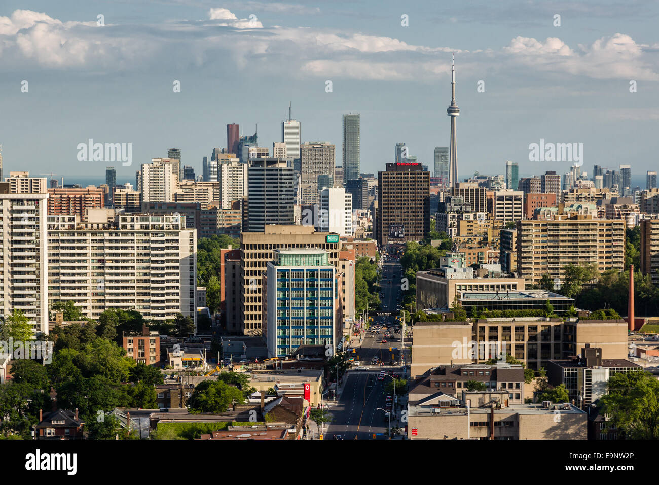 Toronto skyline from Yonge and Eglington. Stock Photo