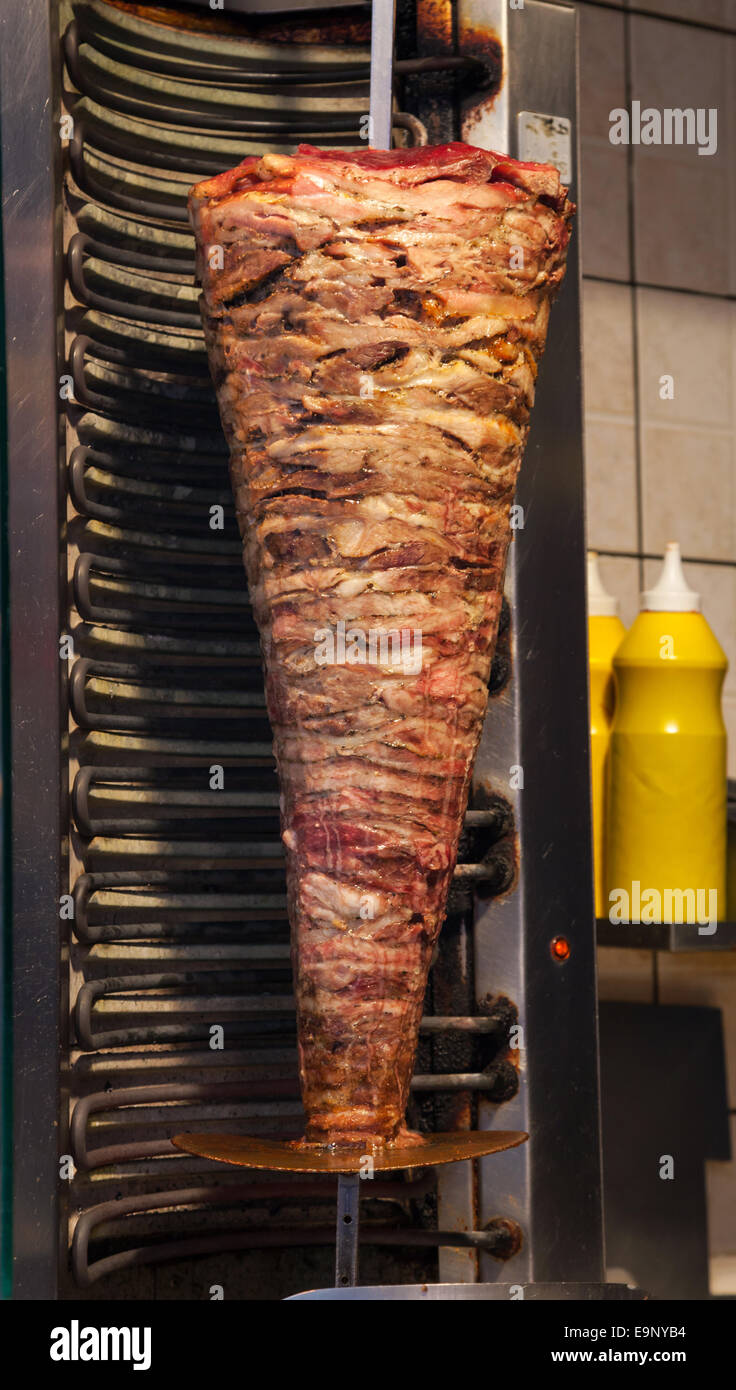 Traditional Turkish doner kebab, typical fast food. Stock Photo