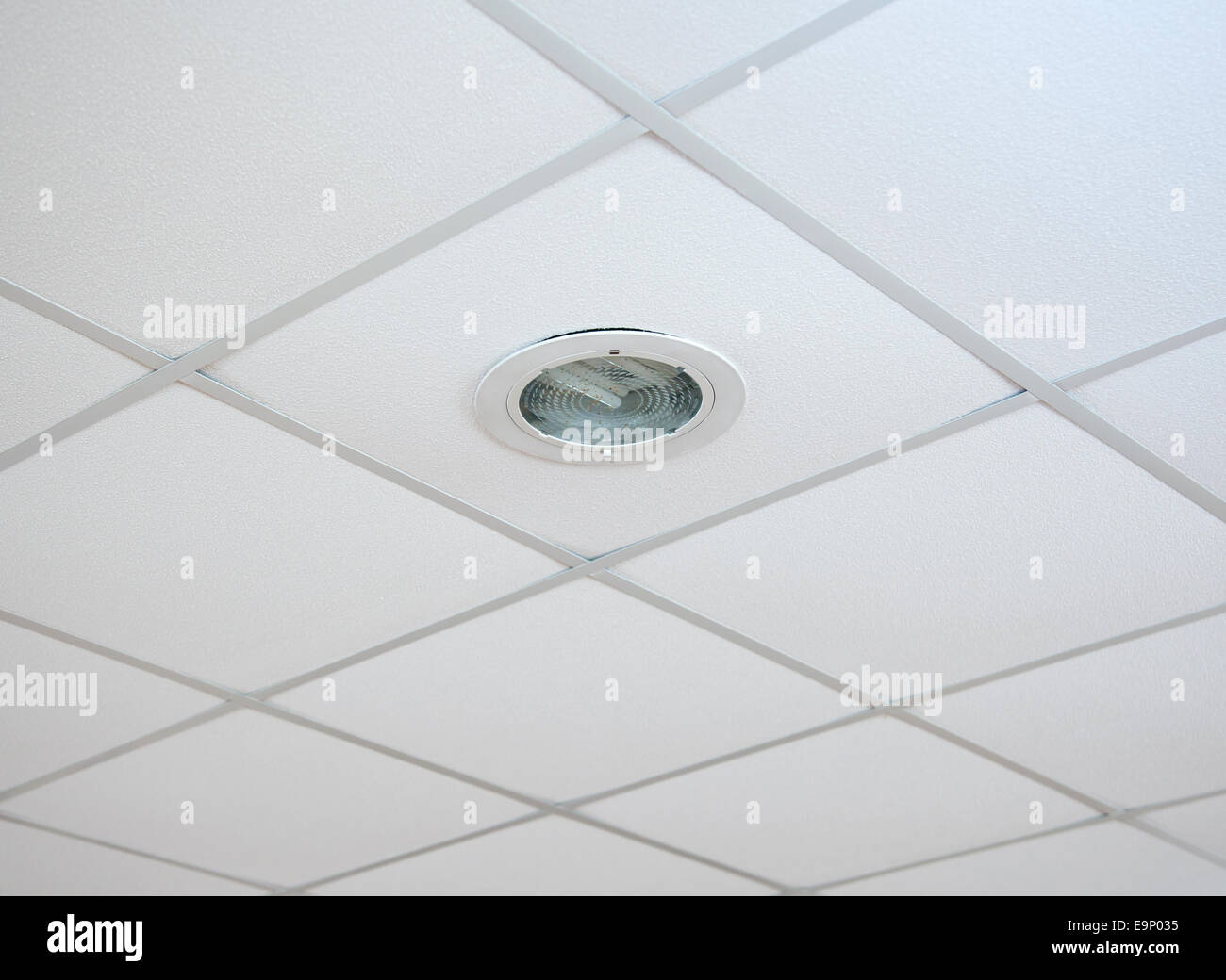 Texture Of White Panels For Suspended Ceiling Stock Photo