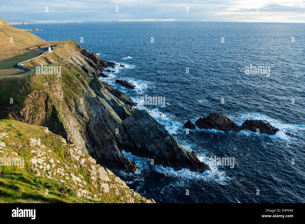 View of cliff scenery, near Sumburgh Head, Mainland, Shetland Stock Photo