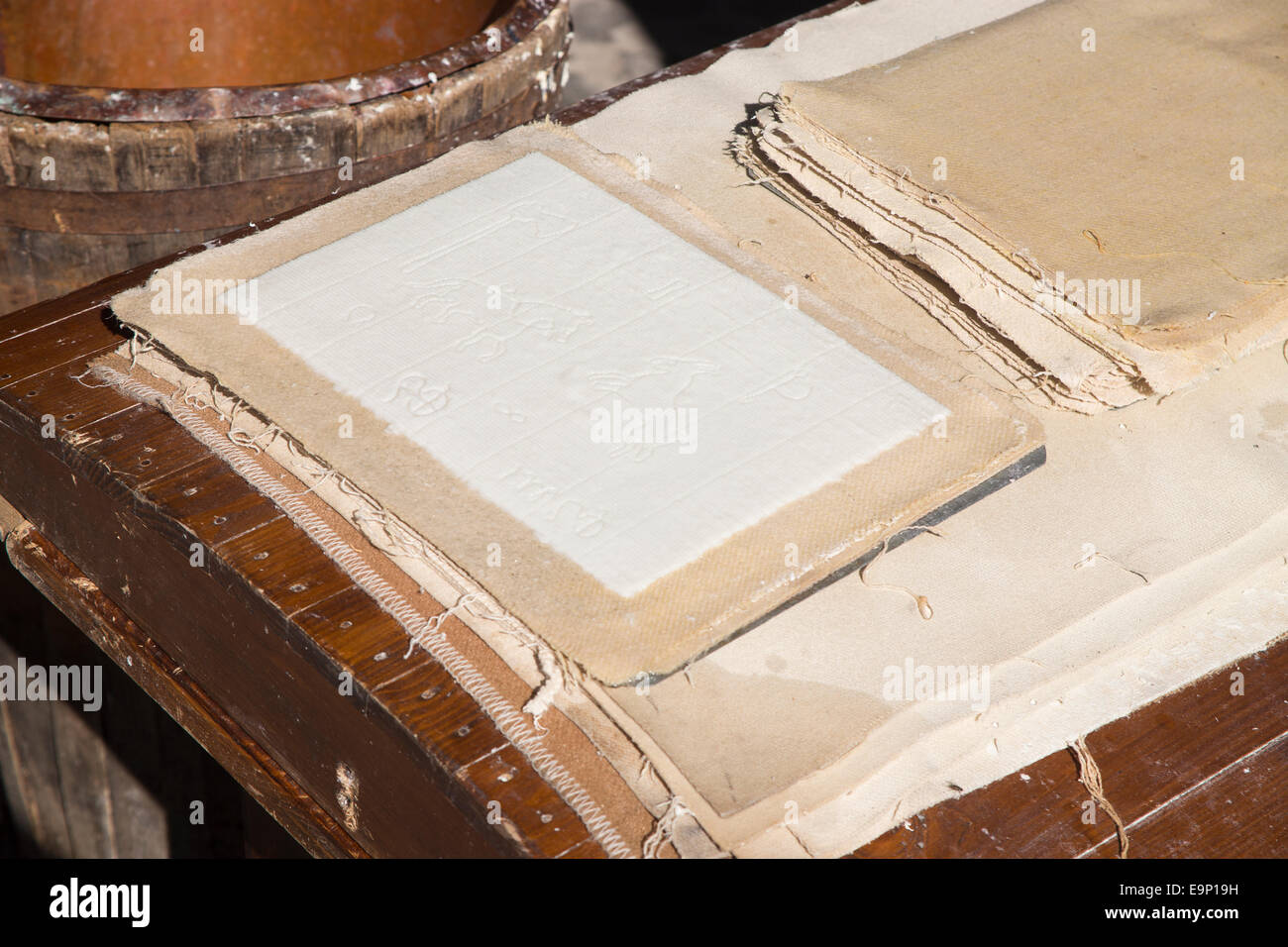 Cotton paper handmade ancient technique Stock Photo Alamy