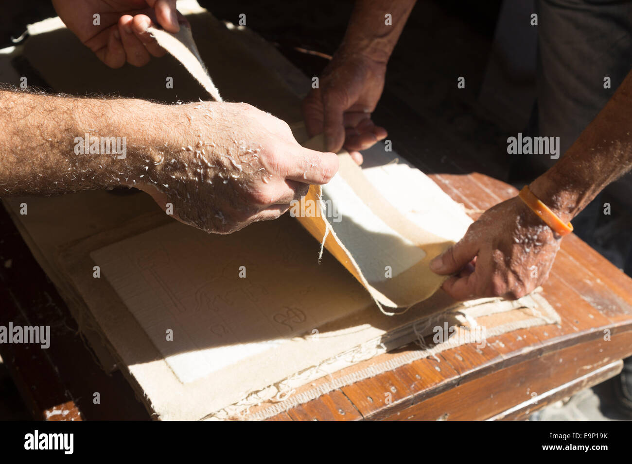 Cotton paper handmade ancient technique Stock Photo - Alamy