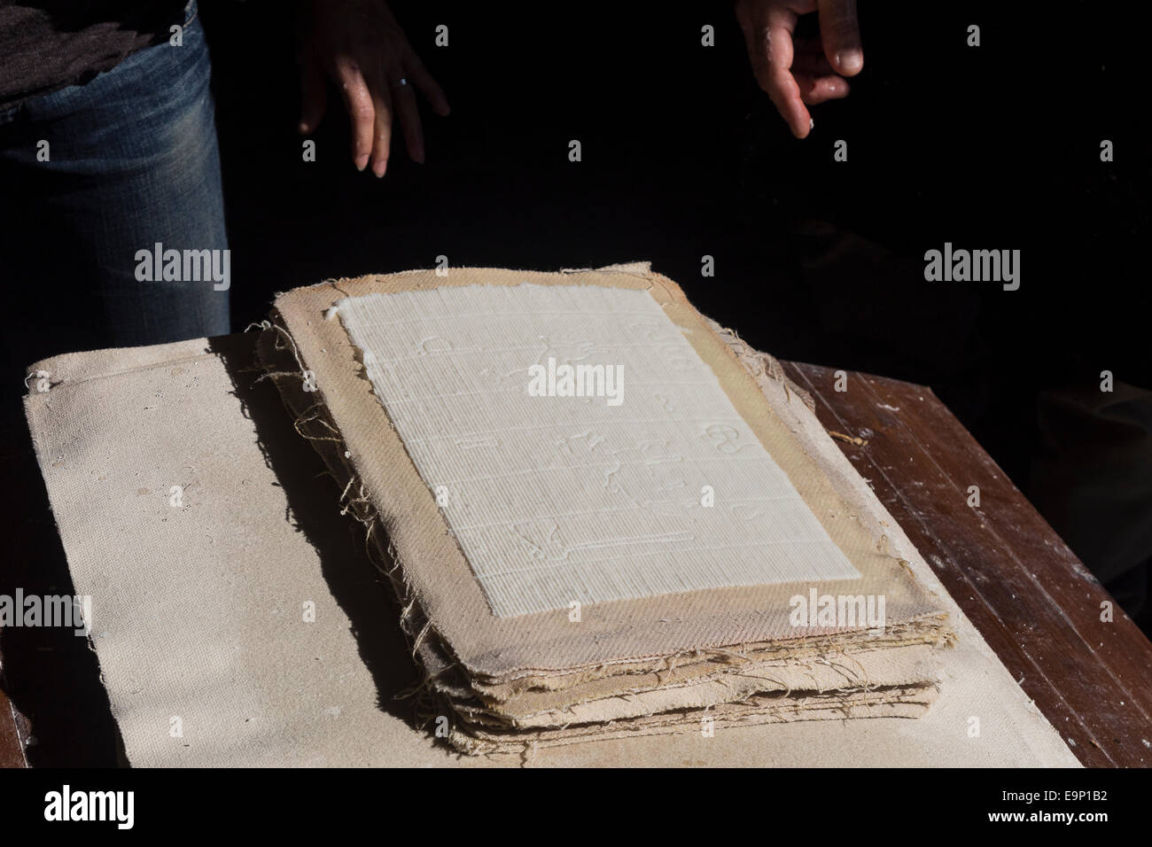 Cotton paper handmade ancient technique Stock Photo Alamy