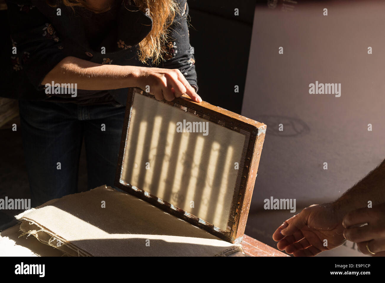 Cotton paper handmade ancient technique Stock Photo Alamy
