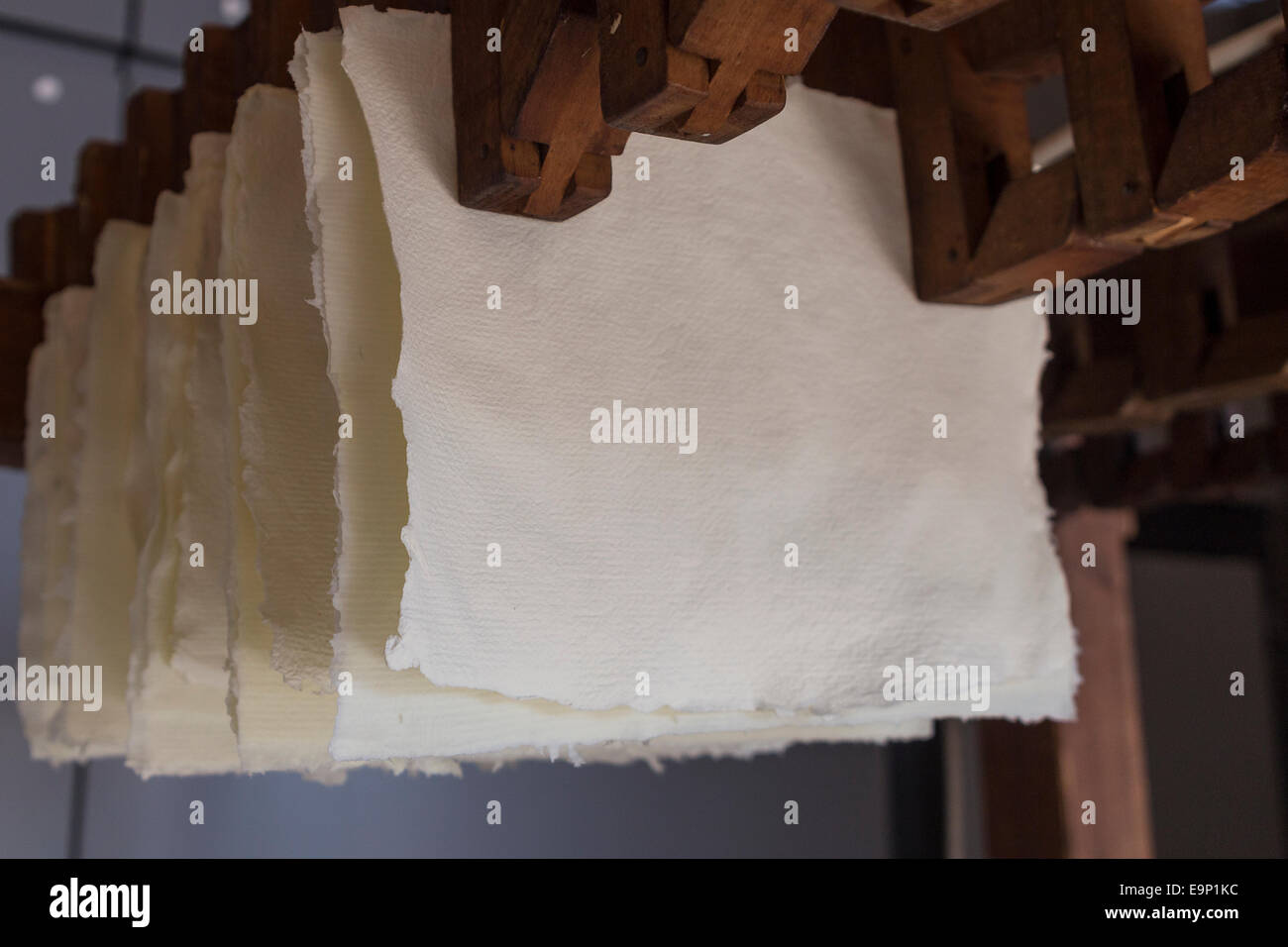 Cotton paper handmade ancient technique Stock Photo Alamy