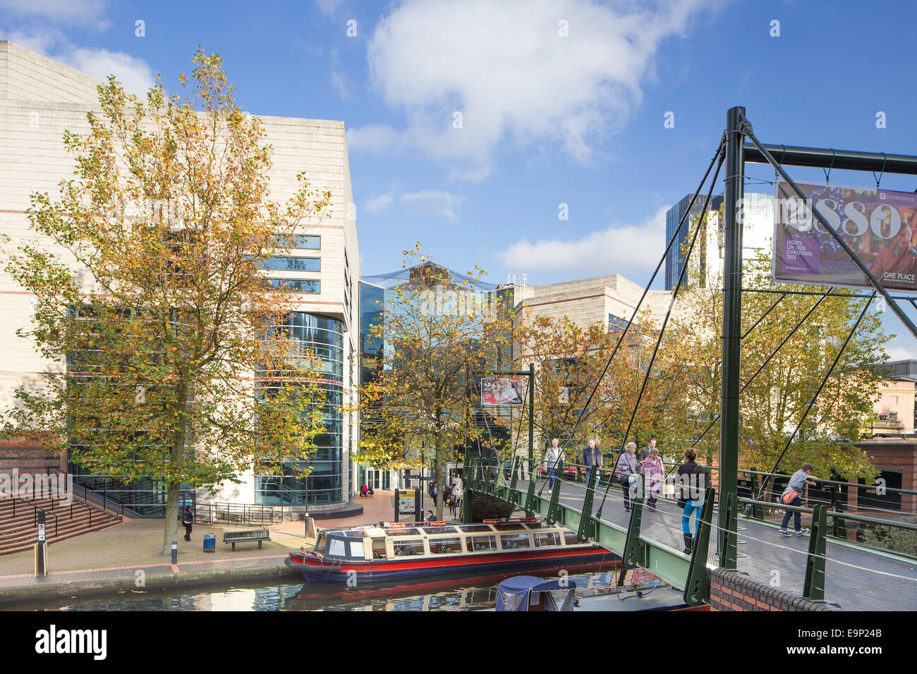 Brindley Place and the ICC in autumn sunshine, Birmingham, England, UK Stock Photo