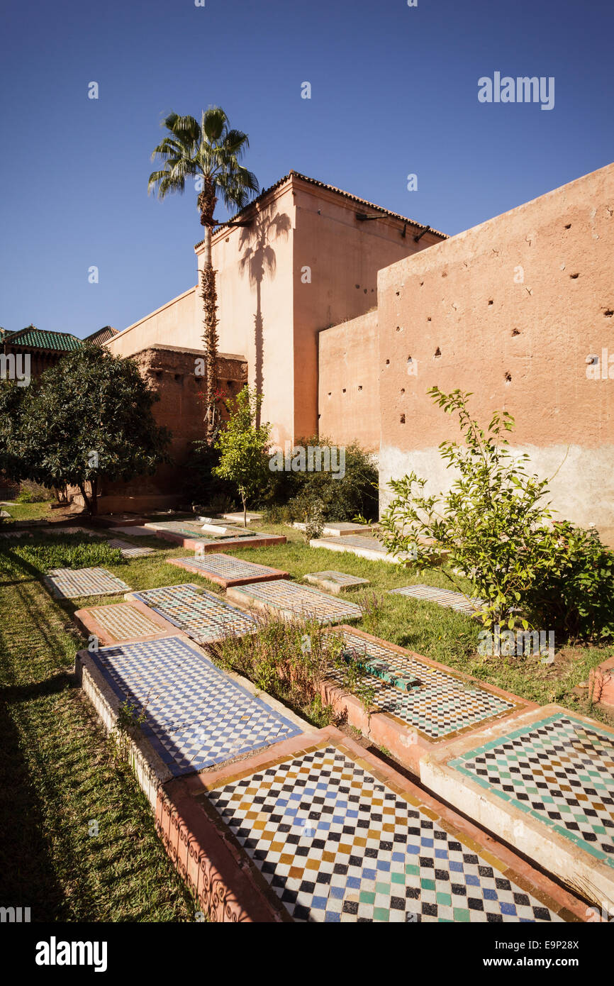 Saadian Tombs, Rue de La Kasbah, Marrakesh, Morocco Stock Photo