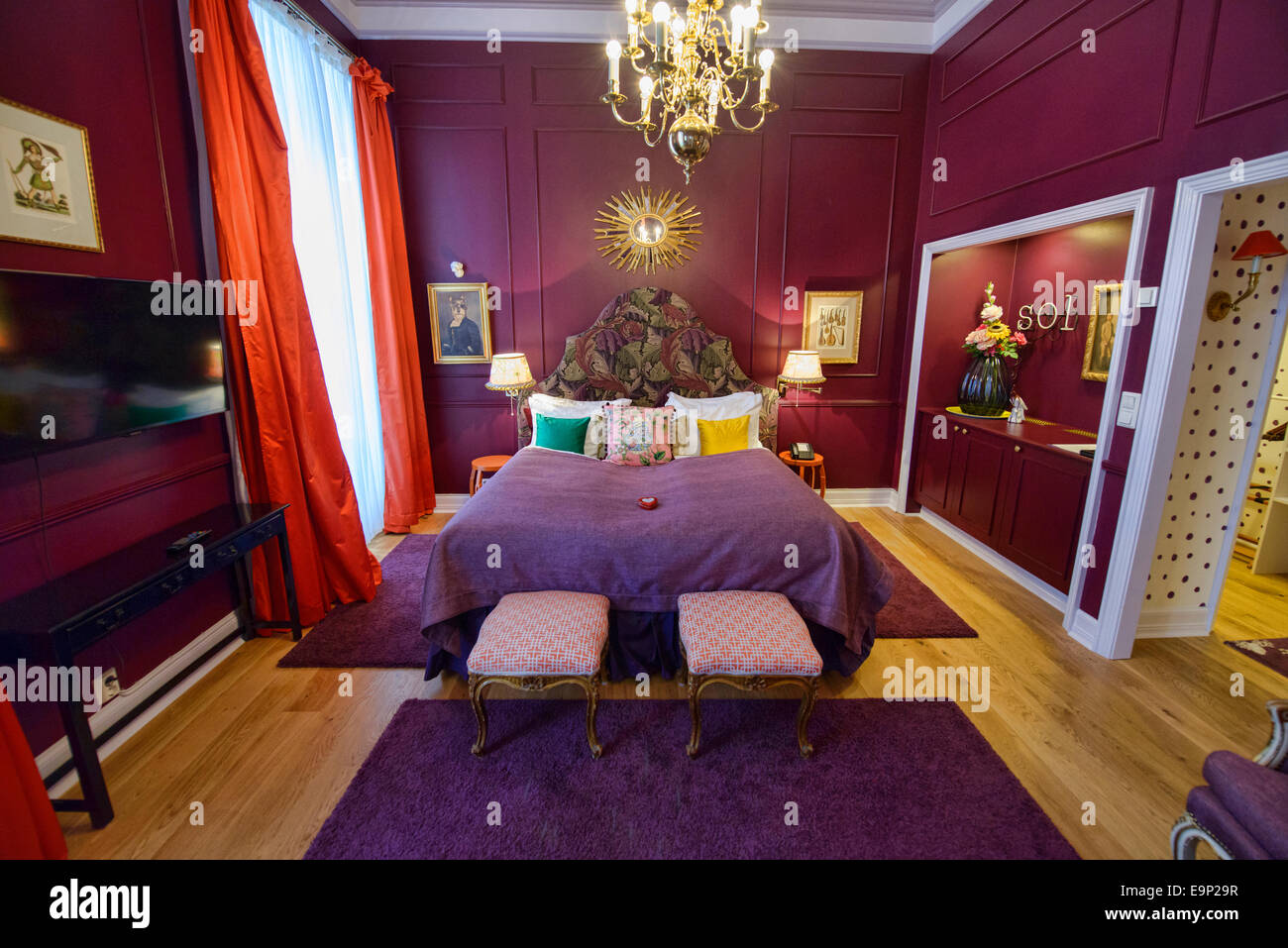 snazzy room design at the Grand Hotel in Oslo, Norway Stock Photo