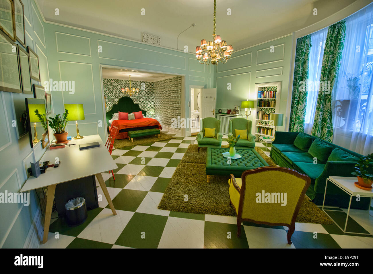 snazzy room design at the Grand Hotel in Oslo, Norway Stock Photo