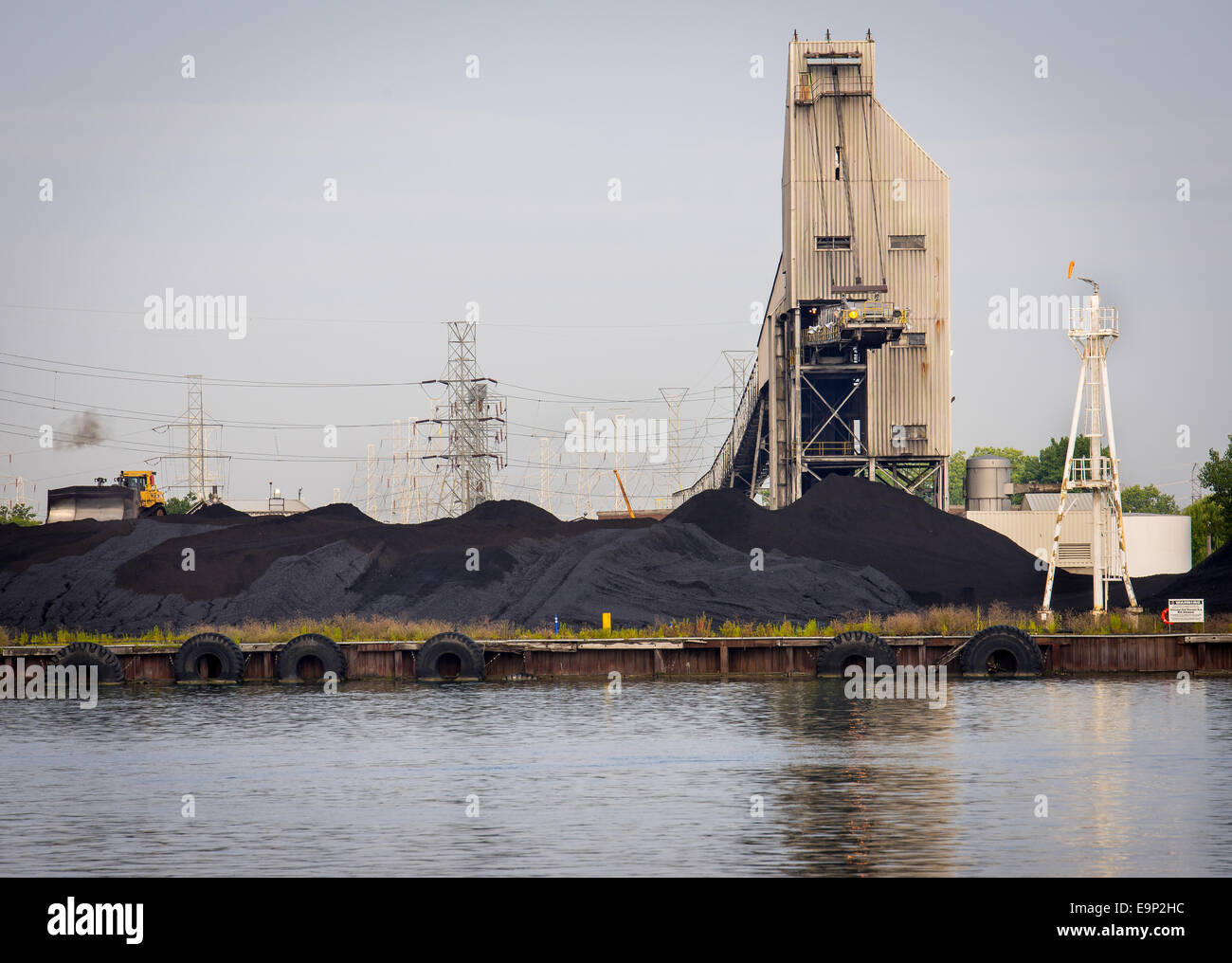Coal used to generate electricity for Detroit area Stock Photo