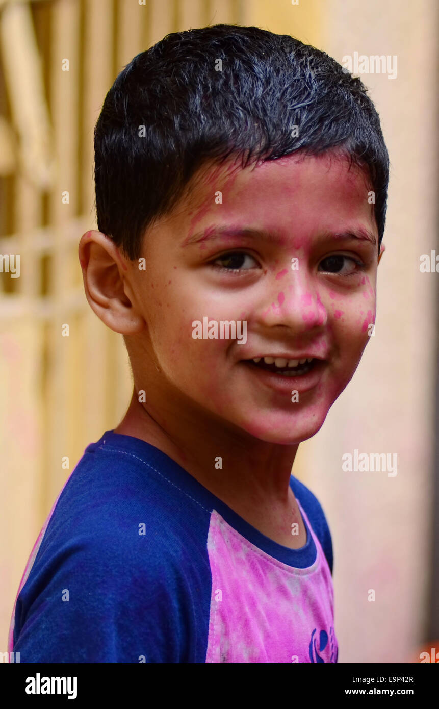 text potrait in holi