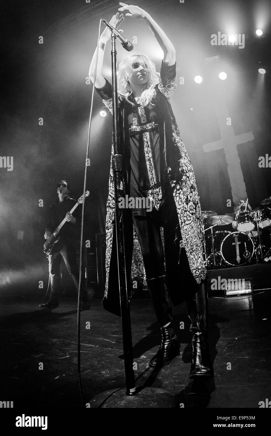Toronto, Ontario, Canada. 30th Oct, 2014. TAYLOR MOMSEN, leader for the American rock band 'The Pretty Reckless' performs at Sound Academy in Toronto. Credit:  Igor Vidyashev/ZUMA Wire/Alamy Live News Stock Photo
