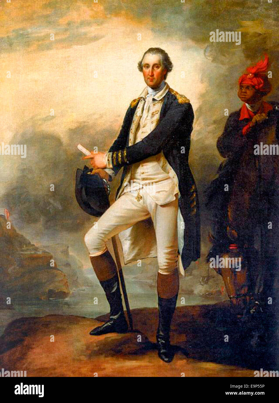 George Washington - Portrait of George Washington and William 'Billy' Lee. John Trumbull Stock Photo
