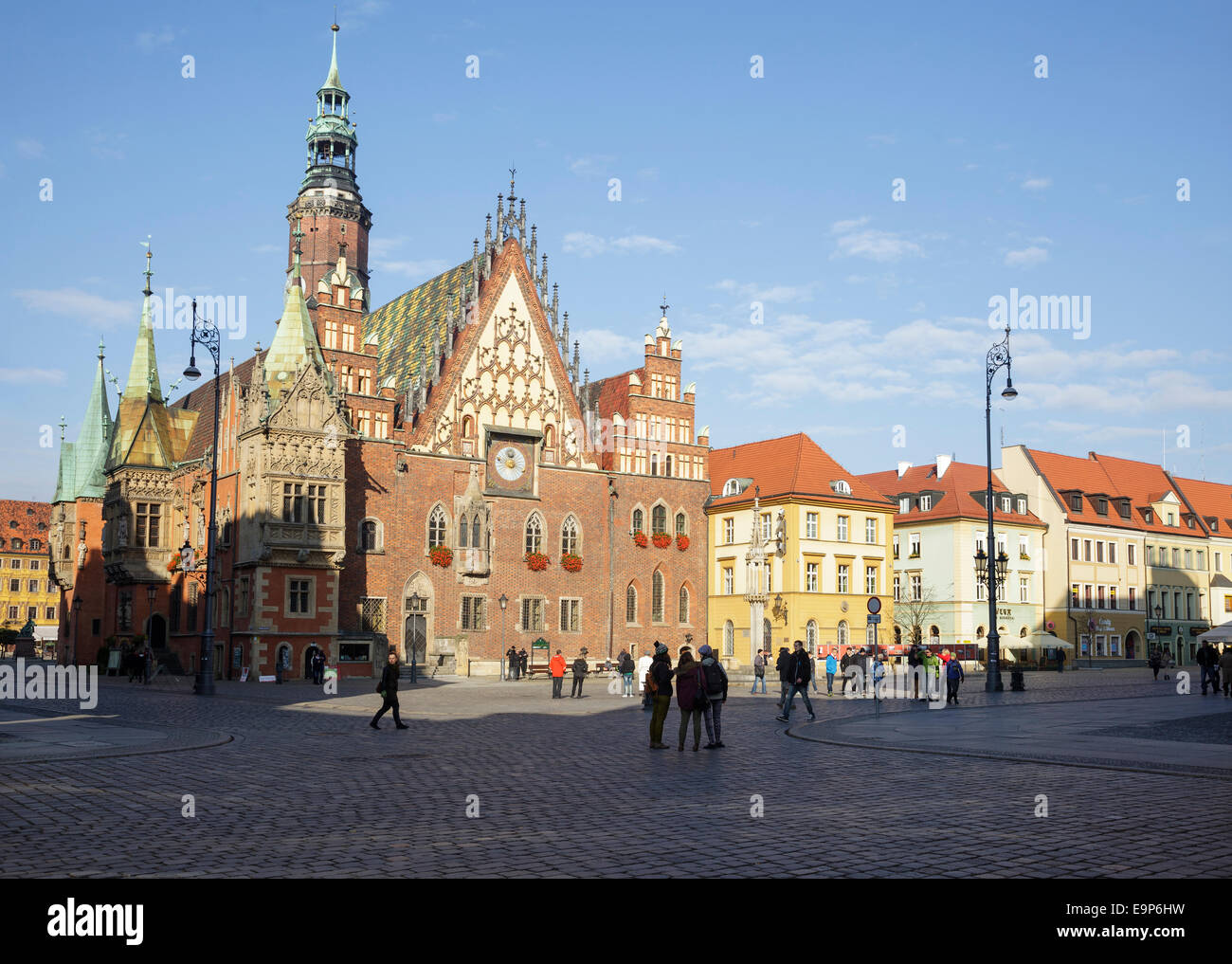 Market Square with Old Town Hall - Rynek we Wrocławiu, Wroclaw, Poland Stock Photo
