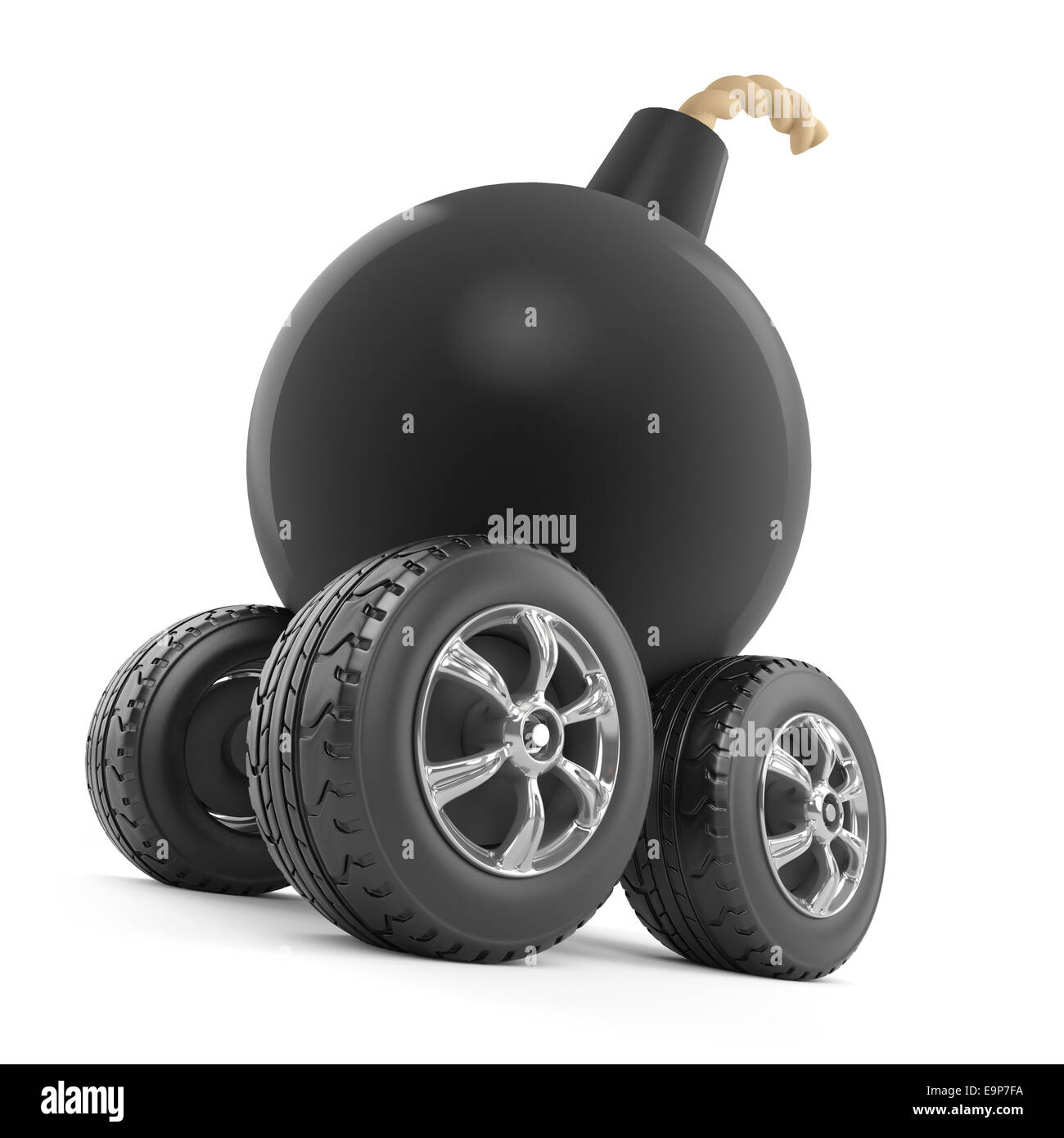 3d render of a bomb on wheels Stock Photo Alamy