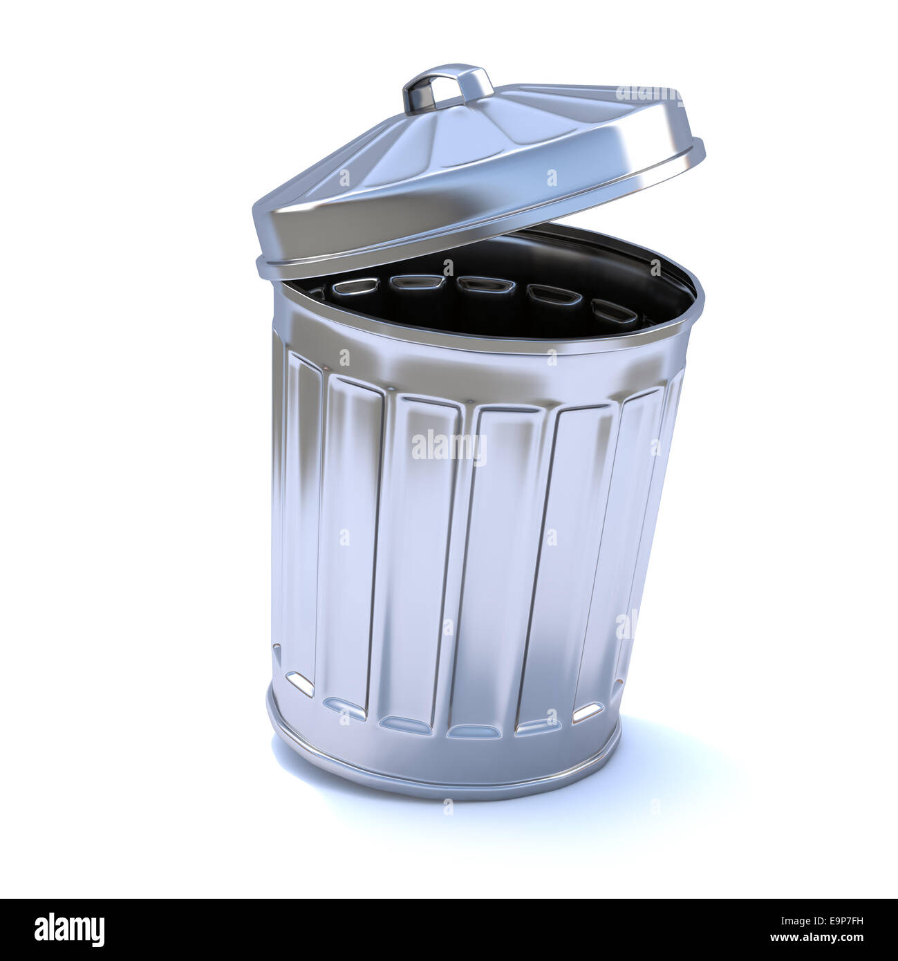 3d render of a trash can with open lid Stock Photo