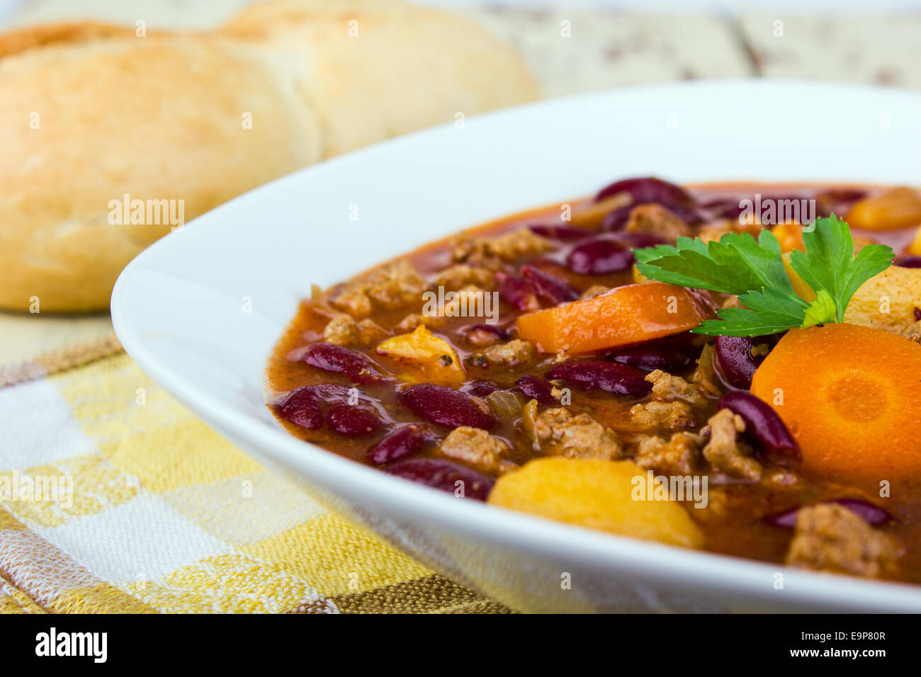 Chilli con carne with red kidney beans Stock Photo