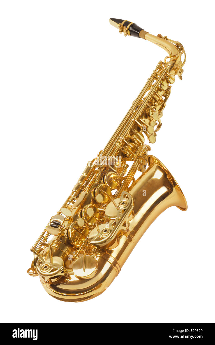 Saxophone Isolated On White Background Stock Photo