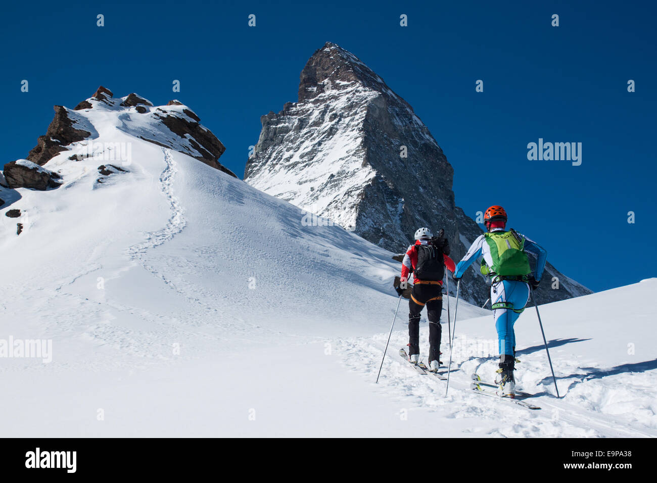 Matterhorn, ski mountaineering Stock Photo