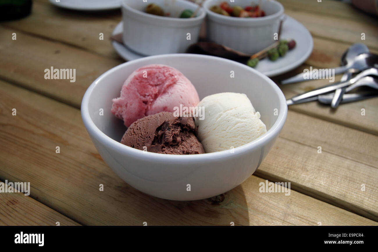 ice cream in a bowl Stock Photo