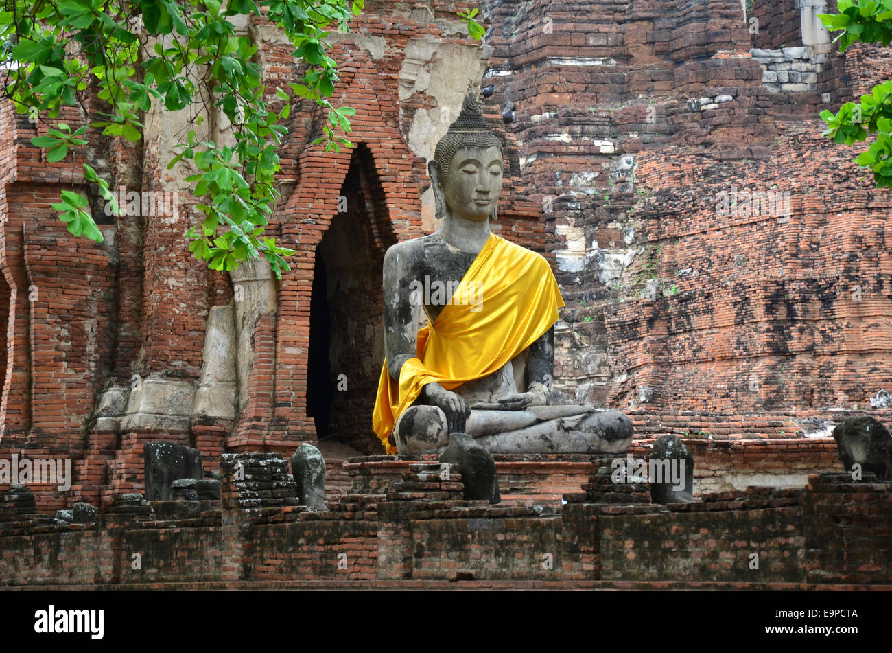 Buddha statue, Wat Mahathat temple, Ayutthaya, Thailand Stock Photo