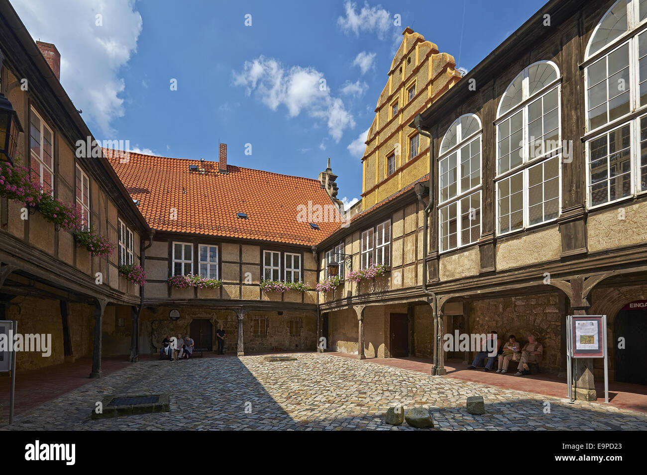 Courtyard on the Schlossberg in Quedlinburg, Germany Stock Photo