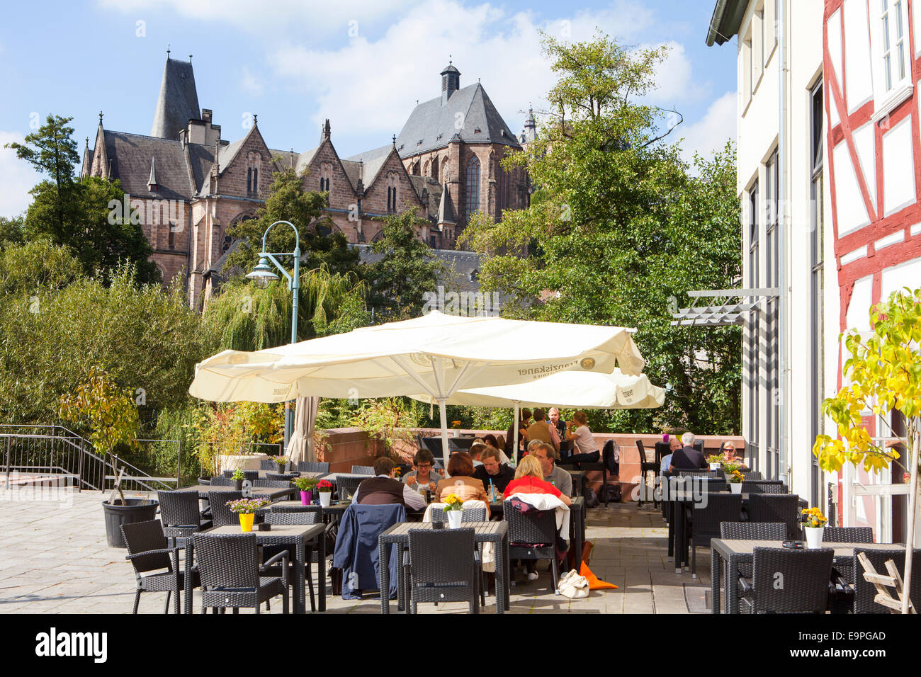 The Alte Universitaet university, restaurant, Marburg, Hesse, Germany, Europe, Stock Photo