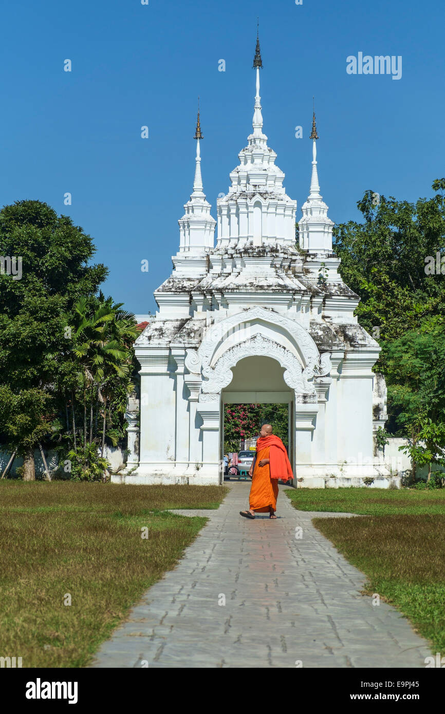 Wat Phra Singh temple complex, Chiang Mai, Thailand Stock Photo