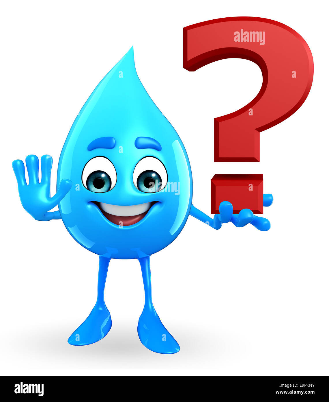 Cartoon Character Of Water Drop with question mark sign Stock Photo Alamy