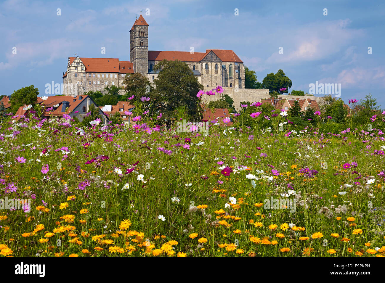 Castle with St. Servatius Church in Quedlinburg, Germany Stock Photo