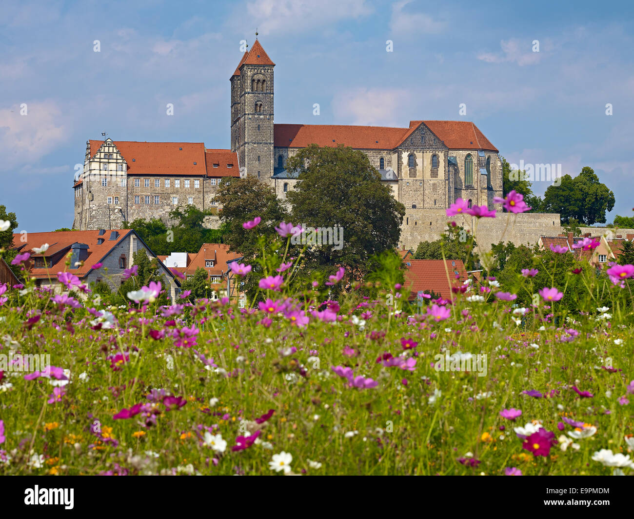 Castle with St. Servatius Church in Quedlinburg, Germany Stock Photo