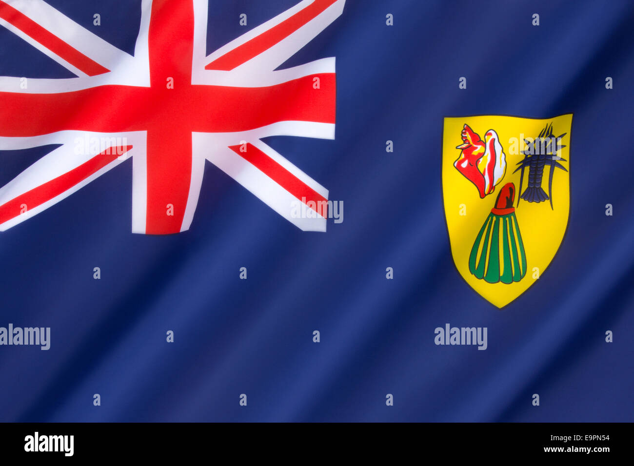 Flag of the Turks and Caicos Islands Stock Photo