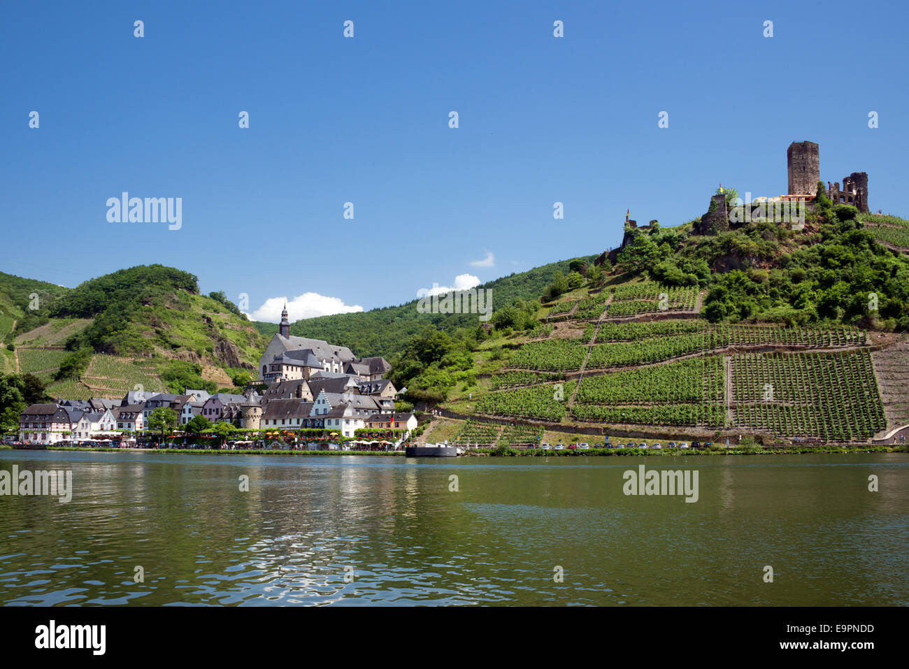 Medieval town of Beilstein and Metternich Castle Moselle River Moselle Valley Germany Stock Photo