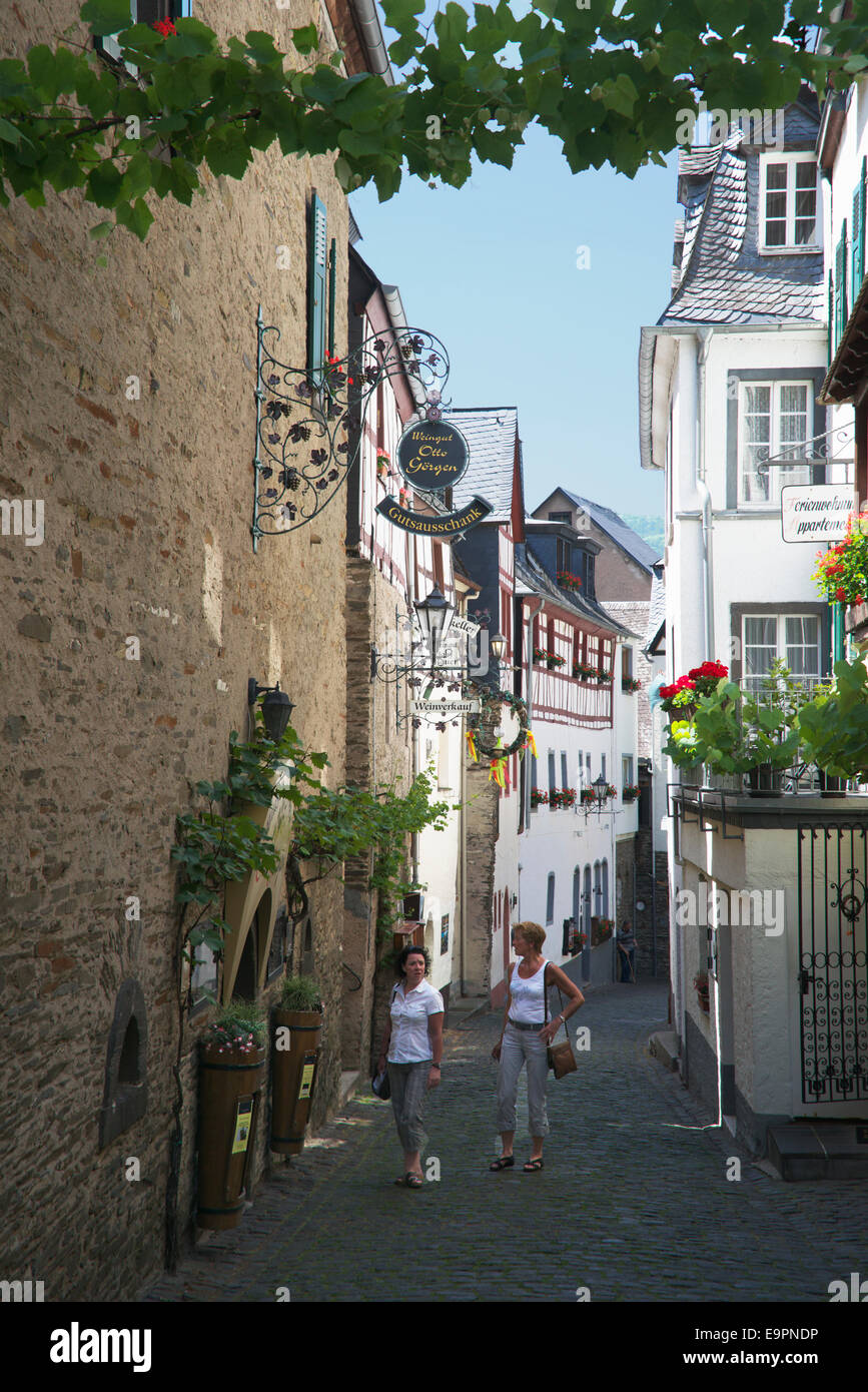 Narrow lane medieval town of Beilstein Moselle Valley Germany Stock Photo