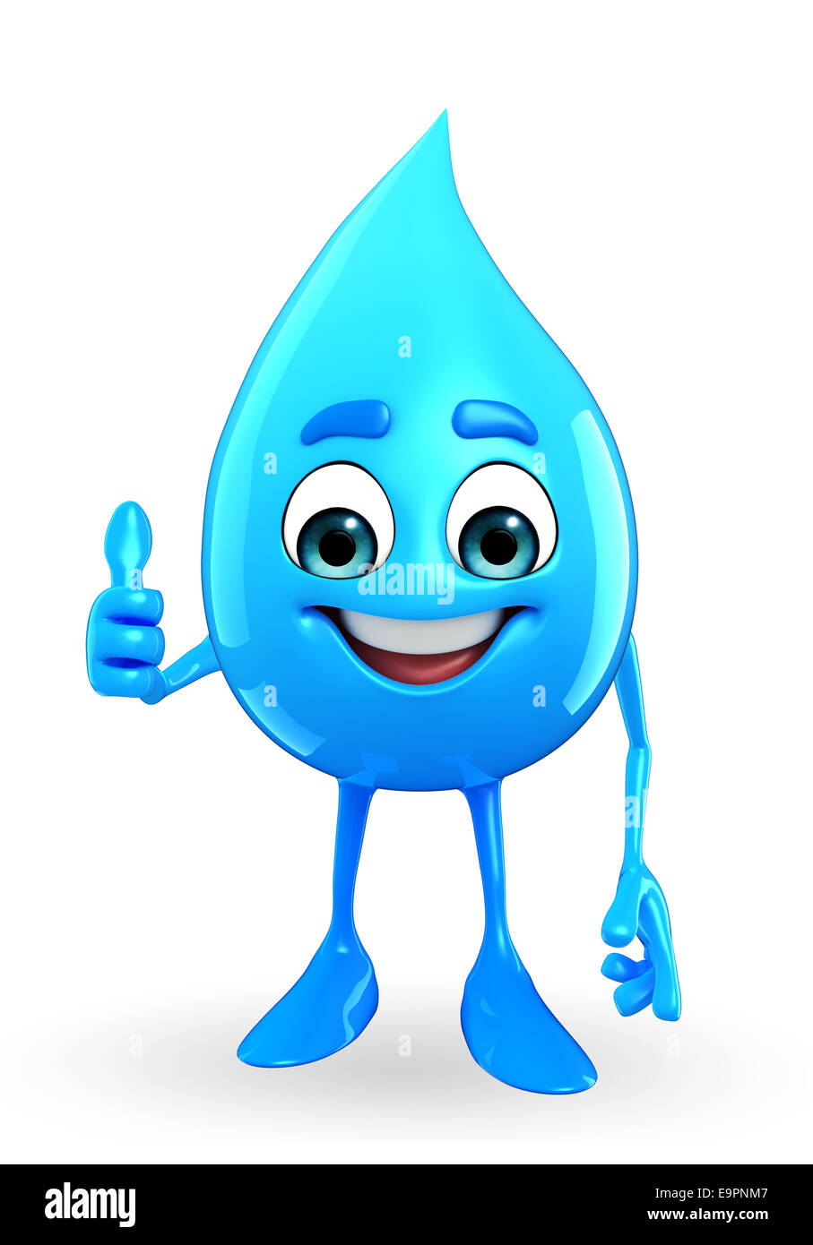 Cartoon Character Of Water Drop is thumbs up Stock Photo