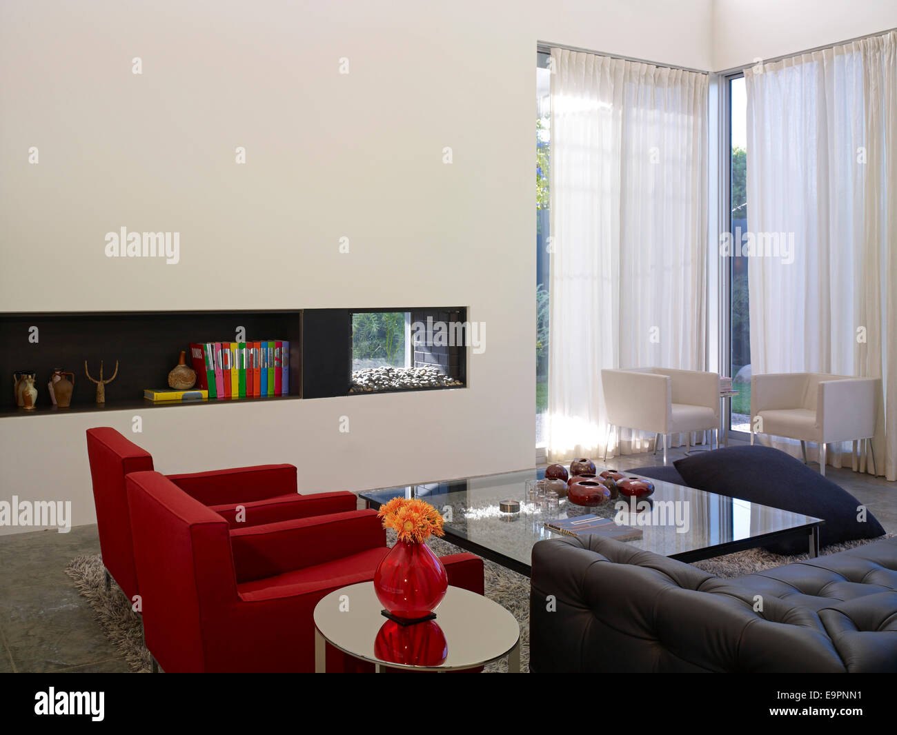 Artwork in living room of Lagatutta Residence, Los Angeles, California, USA. Stock Photo