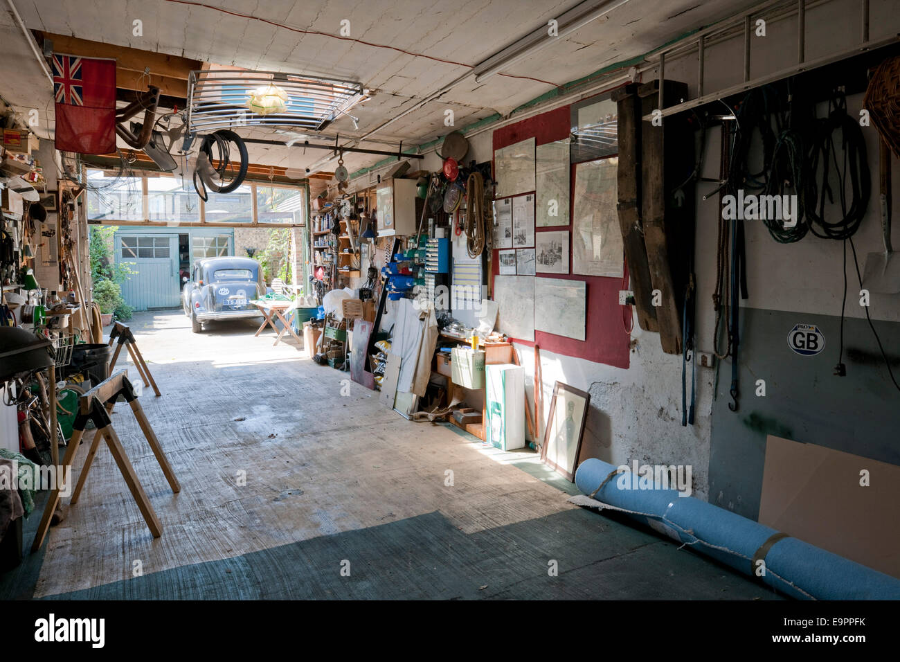 Vintage car parked outside Kingston upon Thames, England, UK