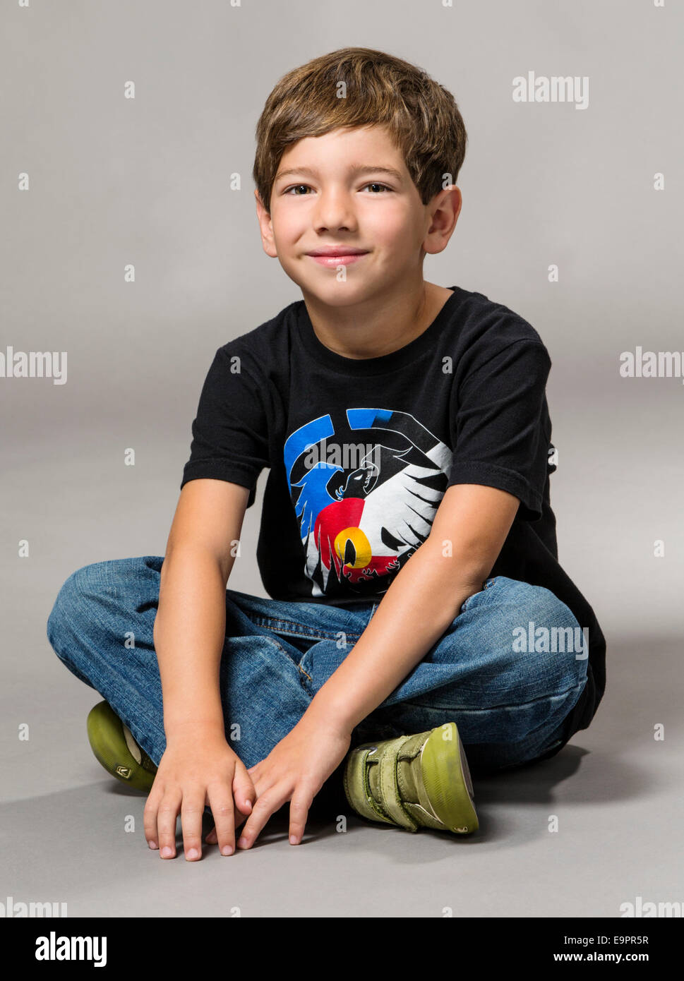 Studio photograph of five year old boy Stock Photo