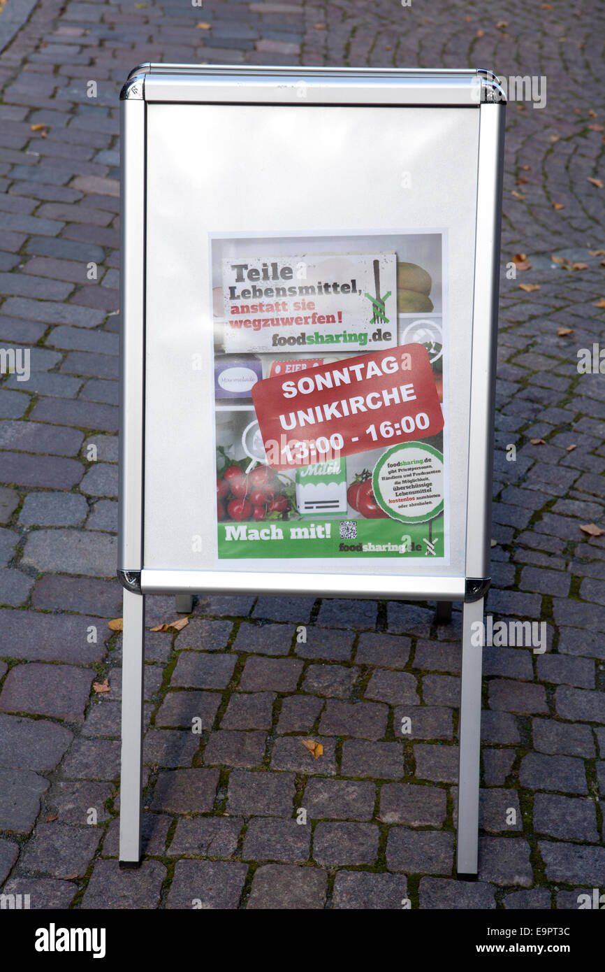 foodsharing Poster, Marburg, Hesse, Germany, Europe, Stock Photo