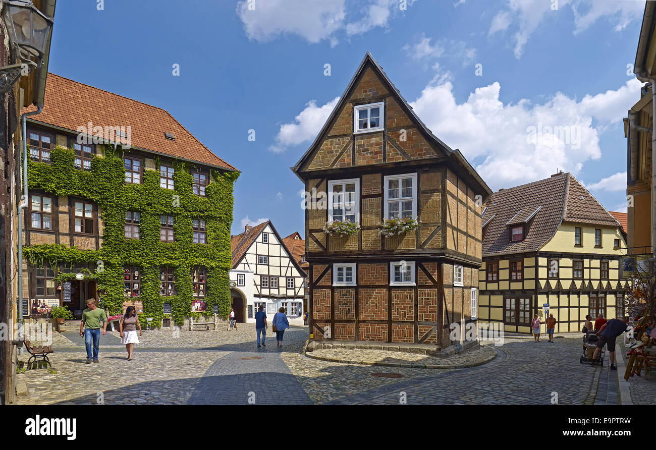 Houses at Finkenherd, Quedlinburg, Germany Stock Photo
