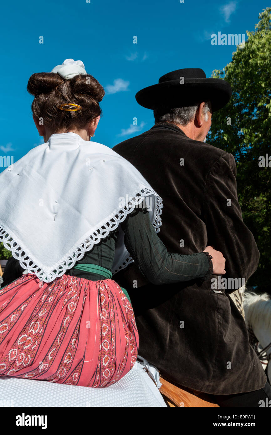 Traditional Costume,Gardians 's Celebration, Arles, Camargue, France Stock Photo