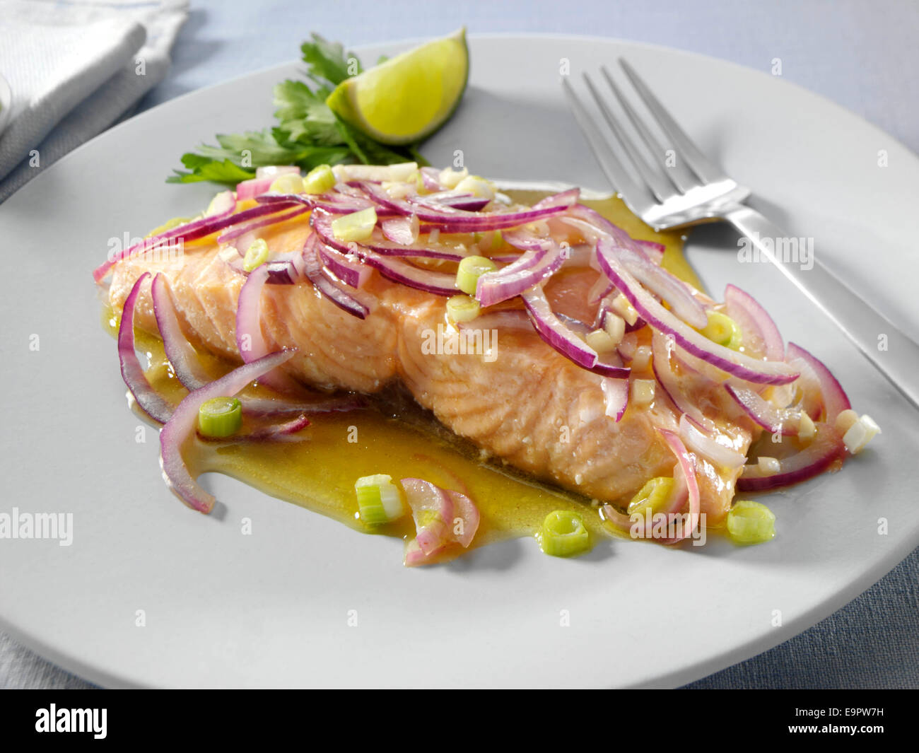 Lime and agave salmon Stock Photo