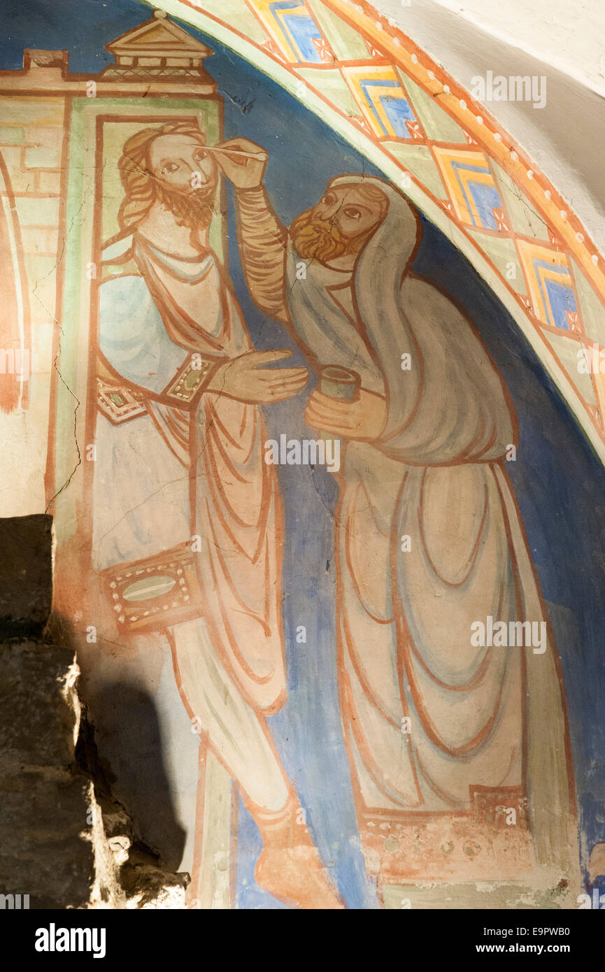 Fresken in der Chapelle Saint-Calixte, Mons, Hennegau, Wallonie, Belgien, Europa | frescoe in the Chapelle Saint-Calixte, Mons,  Stock Photo
